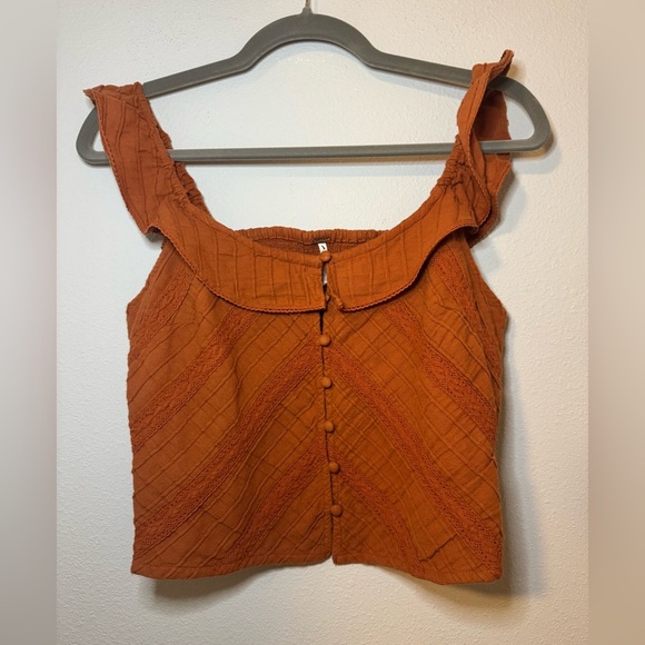 Free People Riveria Lace Tank in Burnt Orange - Picture 3 of 5